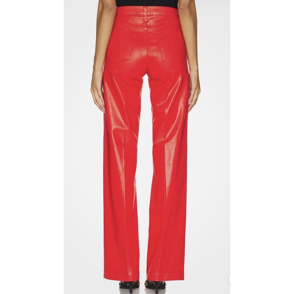 L’AGENCE Red Coated High Rise Wide Leg‎ Jeans NWT. Sz 27 - Picture 8 of 14